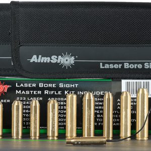 AimShot Master Kit Multi-Caliber Bore Sight with Green 532nM Laser & Uses 2 AAA Batteries for Rifles (Batteries Not Included)