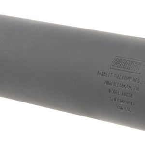 Barrett 18415 AM 338 made of Black Titanium with 1.90" Diameter, 10.30" OAL & 5/8"-24 tpi Thread Pattern for 338 Cal or Lower Includes Barrett Muzzle Brake Adaptor