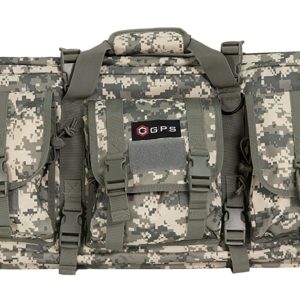 GPS Bags DRC36ACU Double Rifle Case 36" A-TACS AU 600D Polyester w/ 2 Padded Pistol Sleeves MOLLE Webbing & Lockable Zippers
