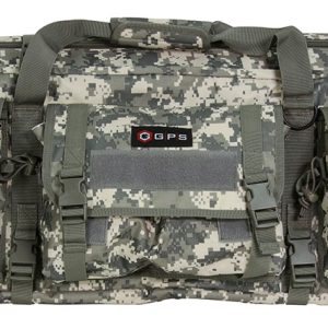 GPS Bags DRC55ACU Double Rifle Case A-TACS AU 600D Polyester w/ 2 Padded Pistol Sleeves MOLLE Webbing & Lockable Zippers