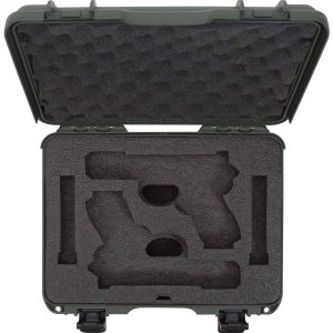 Nanuk 910GLOCK6 910 Glock Compatible 2 Up Pistol Case Olive Polymer w/ Latches Closed-Cell Foam Padding & Airline Approved 13.20" L x 9.20" W x 4.10" H Interior Dimensions