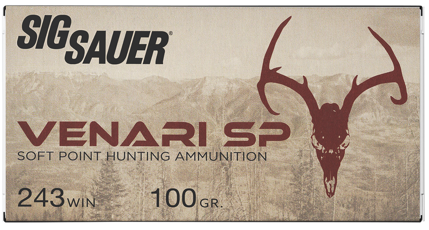 Sig Sauer V243SP10020 Venari 243Win 100gr Soft Point 20 Per Box/10 Case