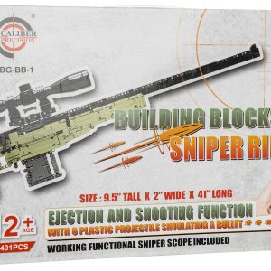 Caliber Gourmet CGBBB1 Sniper Building Blocks Black/Green Plastic 41" Long 1491 Pieces