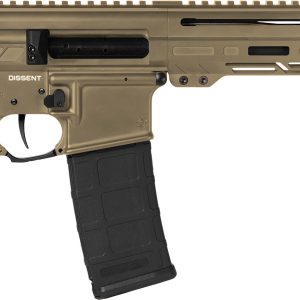 CMMG 55A938FCT Dissent 5.56x45mm NATO 30+1 6.50", Coyote Tan Cerakote Rec, OEM Grip, Picatinny Buffer Adapter, Zeroed Drop-In Single Stage Trigger
