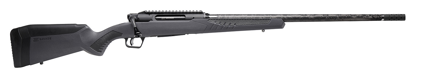 Savage Arms 57894 Impulse Mountain Hunter 308 Win 4+1 22" Carbon Fiber Threaded Barrel, Black Aluminum Receiver w/Picatinny Rail, Gray AccuStock Synthetic Stock, Ambidextrous