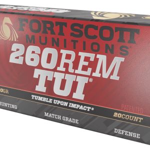 Fort Scott Munitions 260130SCV2 Tumble Upon Impact (TUI) 260Rem 130gr Solid Copper Spun 20 Per Box/25 Case