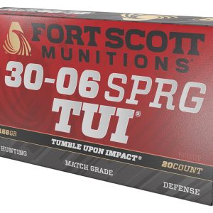 Fort Scott Munitions 3006168SCV Tumble Upon Impact (TUI) Rifle 30-06Springfield 168gr Solid Copper Spun 20 Per Box/10 Case