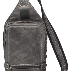 Gun Tote'n Mamas/Kingport GTMCZY108GREY Sling Backpack Gray Leather Includes Standard Holster