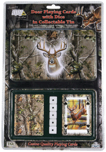 RIVERS EDGE CARDS & DICE TIN - WHITETAIL DEER THEME
