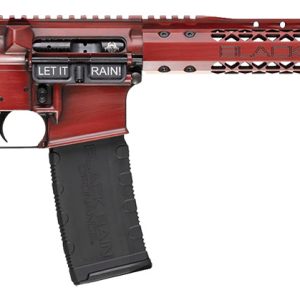 Black Rain Ordnance BROWTPRB Spec 15+ We The People 5.56x45mm NATO 30+1 16", Red Battleworn with Deep Engraving, 15" Slim M-LOK, Magpul Grip/Carbine Stock, Castle Flash Hider