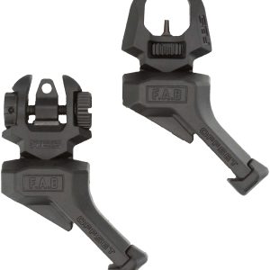 FAB Defense FXFRBSOSB Front and rear Set of Offset Flip-Up Sights  Black