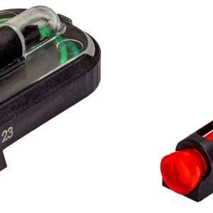 HiViz GLMFD21 FastDot H3 Sight Set for Glock MOS Red Fiber Optic Front Sight-Green Tritium Rear Sight