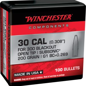 Winchester Ammo WB300B200X 300Blackout 200gr Open Tip 100 Per Box/10 Case