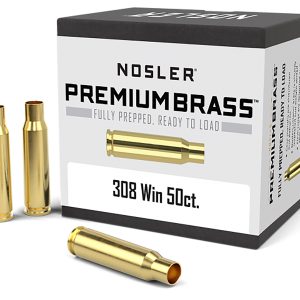Nosler 10225 Premium Brass Unprimed Cases 308Win Rifle Brass 50/Box