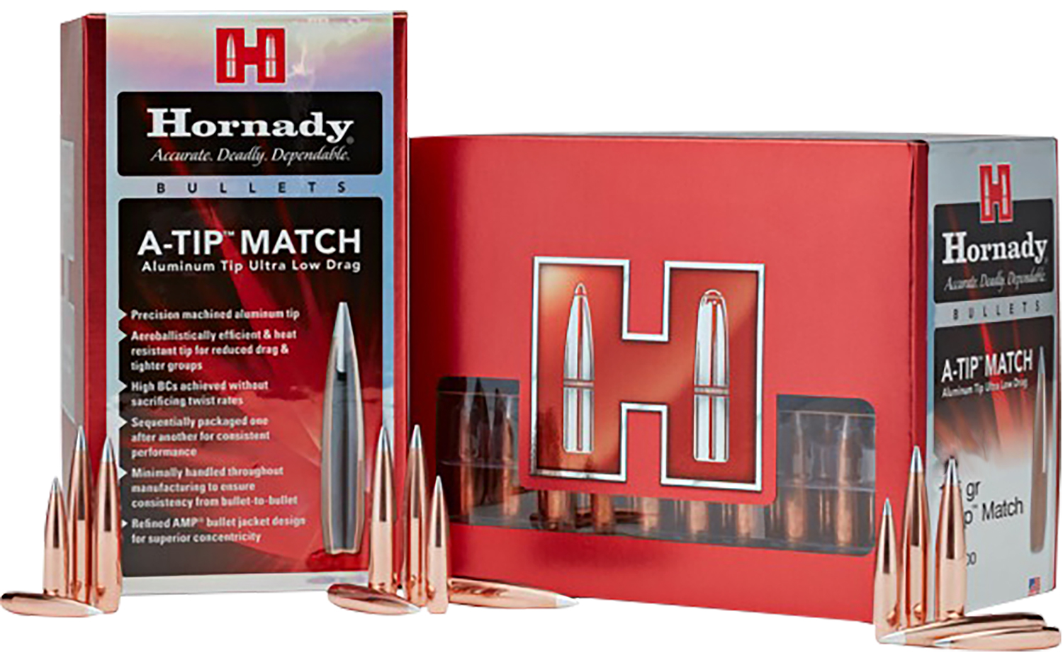 Hornady 22799 22Cal .222 76gr A-Tip Match 100 Per Box/10 Case