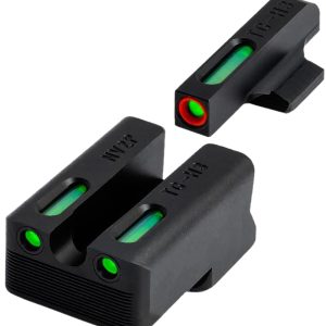 TruGlo TGTG13RS3PC TFX Pro Green Tritium & Fiber Optic Orange Outline Front Sight Green Tritium & Fiber Optic Rear Sight