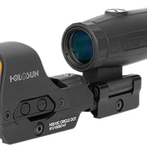 Holosun HE510C-GR/HM3X Black 1x/3x 0.91x1.26" 2 MOA/65 MOA 2 MOA Green Dot/65 MOA Green Circle Reticle