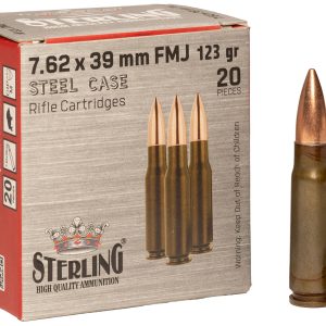 Sterling 8698779967284 7.62x39mm 123gr Full Metal Jacket 20 Per Box/50 Case