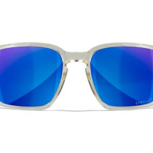 Wiley X AC6ALF09 Alfa M/L Blue Mirror Lens Polycarbonate Gloss Clear Crystal Frame Frame