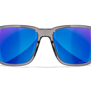 Wiley X AC6TRK09 Trek M/L Blue Mirror Lens Polycarbonate Gloss Crystal Dark Gray Frame