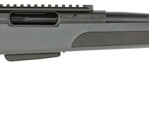 Stevens 19173 334 Full Size 243 Win 3+1 20" Black Button Rifled Barrel, Black Carbon Steel Receiver w/Picatinny Rail, Gray Fixed Synthetic Stock, Right Hand