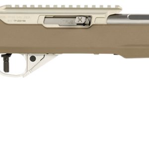 True Precision Inc TP1022FDE3SS TP/22 22 LR 16" Match Grade Barrel, Clear Coat Silver Anodized Aluminum Receiver w/Picatinny Rail, M-LOK Forend, Flat Dark Earth Magpul Hunter X-22 Polymer Stock