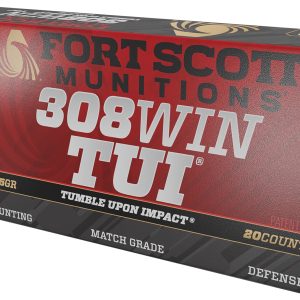 Fort Scott Munitions 308-165-SCV22 Tumble Upon Impact (TUI) 308Win 165gr Solid Copper Spun 20 Per Box/10 Case
