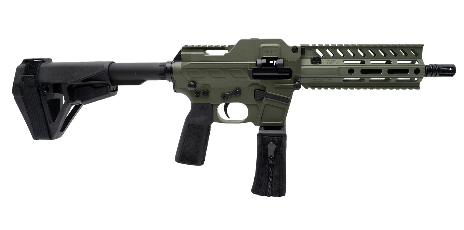 Freedom Ordance FM9D8-ODG FM9D 9mm Luger 33+1 8" Black Anodized Barrel, OD Green Anodized Receiver