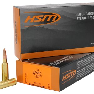 HSM 22ARC1N Varmint 22ARC 75gr Hollow Point Boat Tail 20 Per Box/25 Case