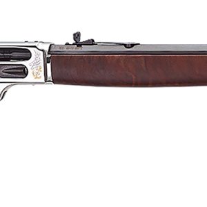 Henry H010BGMC Spirit Of The Corps 45-70 Gov 4+1 22" Black Octagon Barrel, Nickel Engraved w/24K Gold Inlay Brass Drilled & Tapped Receiver, American Walnut Straight Stock