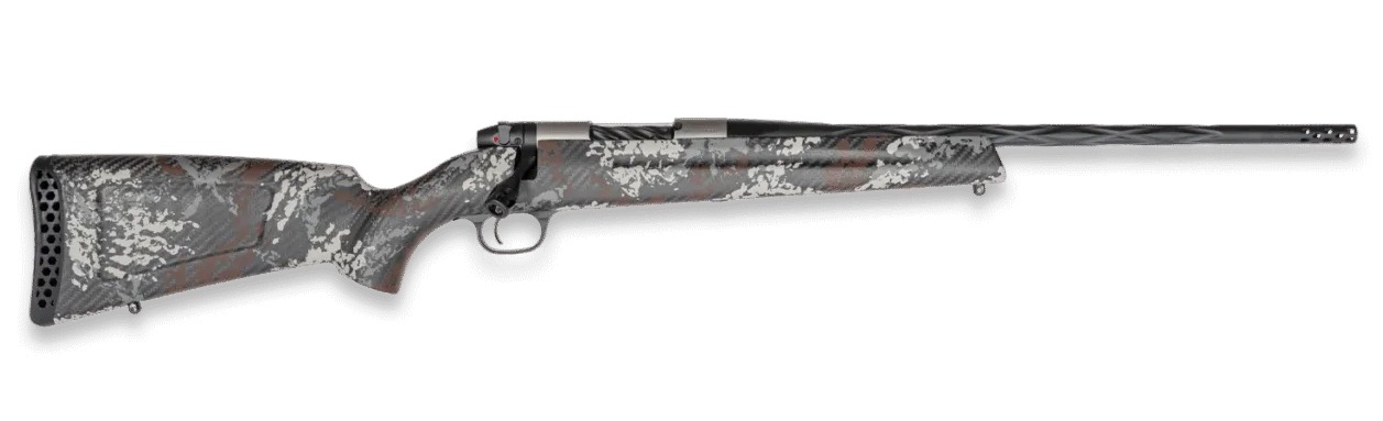 Weatherby MBP01N280AR3B Mark V Capra 280 Ackley Improved 2+1 17" Graphite Black Cerakote Fluted Threaded Barrel, Titanium Drilled & Tapped Receiver, Exposed Carbon w/Gray, White & Rust Sponge Accents