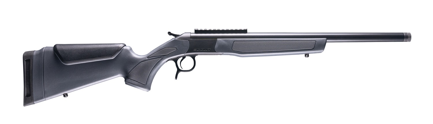 CVA CR4449 Scout 25 Creedmoor 1rd 16.50" Matte Blued Threaded Barrel & Receiver w/DuraSight Rail, Stealth Gray Synthetic Stock