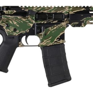 Shark Coast Tactical SCC07305TGR-P Tiger Stripe 5.56 NATO 30+1 Black Nitride Threaded Barrel, Aluminum Receiver w/Picatinny Rail, M-LOK Handguard, Polymer SB Tactical SBA3 Brace, Magpul MOE Grip, Righ