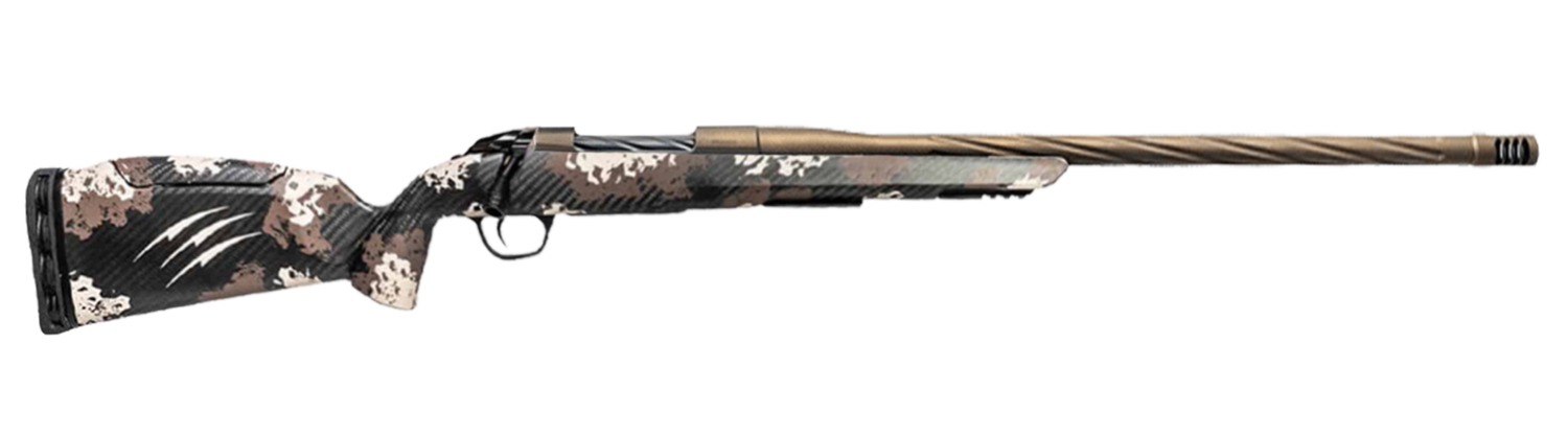 Fierce Firearms Twisted Rage LR Full Size 300 PRC 3+1 22" Smoked Bronze Cerakote Match Grade/Spiral Threaded Stainless Steel Barrel, Drilled & Tapped Receiver, Desert Shadow Camo Push Button Adj Comb