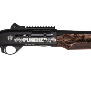 MAC 21000122PNCH Cowboy Puncher  12 Gauge Semi-Auto 3" 5+1 18.50" 18" Black Barrel, Black Engraved Receiver w/Picatinny Rail, Engraved Wood Stock