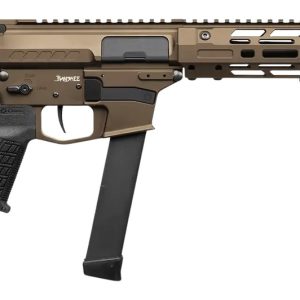 CMMG 99A6832-MB Zeroed Banshee MkGs 9mm Luger 33+1 6.50" Black Nitride Threaded Barrel, Midnight Bronze Cerakote Aluminum Receiver w/Picatinny Rail, M-LOK Handguard, Black Polymer CMMG RipBrace, CMMG