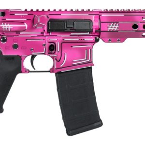 Shark Coast Tactical SCC06254APK-P Anime-15 Pink 5.56 NATO 30+1 10.50" Black Nitride Threaded Barrel, Pink Cerakote Aluminum Receiver w/Picatinny Rail, M-LOK Handguard, Polymer SB Tactical SBA3 Brace,