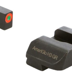 AmeriGlo GL203 i-Dot Sight Set for Glock Green Tritium Orange Outline Front Sight-Green Tritium Rear Sight