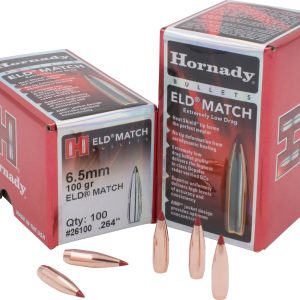 Hornady 26100 ELD Match 6.5mm .264 100 gr Extremely Low Drag Match 100 Per Box/ 25 Case