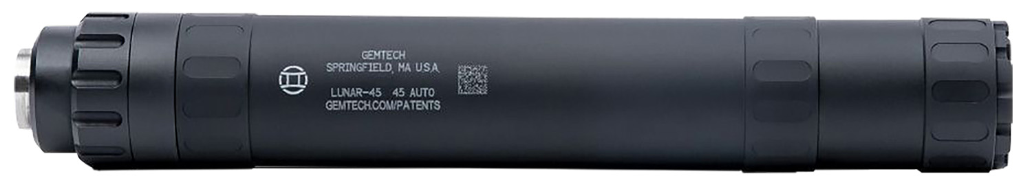 Gemtech 12126 Lunar-45 45 ACP 1.375" Black Aluminum/Titanium .578-28 tpi