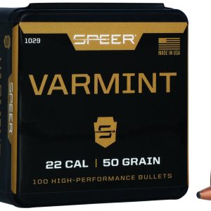 Speer 1029 Varmint 22Cal 50gr Jacketed Soft Point 100 Per Box/5 Case