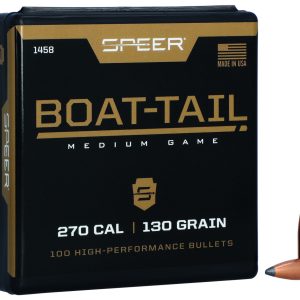 Speer 1458 Boat-Tail 270Cal 130gr Spitzer Boat Tail Soft Point 100 Per Box/5 Case