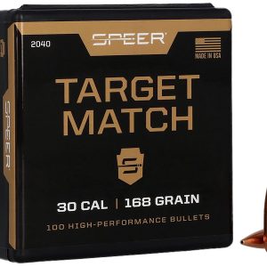 Speer 2040 Rifle Plinking Target Match .308 168 gr Open Tip Match Boat Tail 100 Per Box/ 5 Case