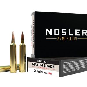 Nosler 51288 Match Grade 26Nosler 140gr Custom Competition Hollow Point Boat Tail 20 Per Box/10 Case