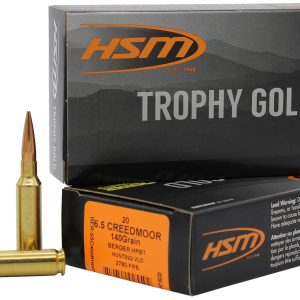 HSM 65CREEDMOOR140VLD Trophy Gold Extended Range 6.5 Creedmoor 140 gr Berger Hybrid Tactical Open Tip Match 20 Per Box/ 25 Case