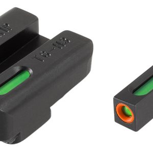 TruGlo TG13FN2PC TFX Pro Black | Green Tritium & Fiber Optic Orange Outline Front Sight Green Tritium & Fiber Optic Rear Sight