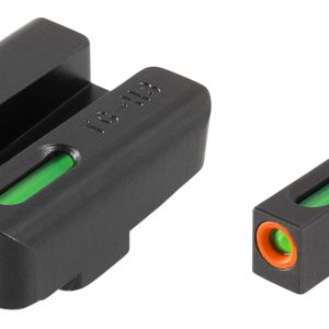 TruGlo TG13GL2PC TFX Pro Black | Green Tritium & Fiber Optic Orange Outline Front Sight Green Tritium & Fiber Optic Rear Sight