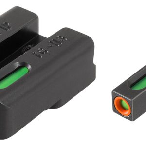 TruGlo TG13HP1PC TFX Pro  Black | Green Tritium & Fiber Optic Orange Outline Front Sight Green Tritium & Fiber Optic Rear Sight