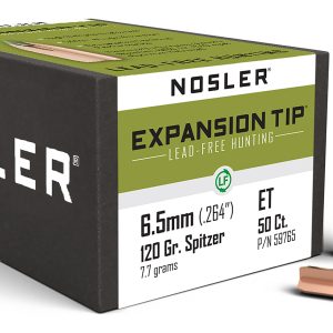Nosler 59765 E-Tip 6.5Creedmoor 120gr Spitzer 50/Box