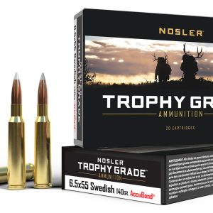 Nosler 60022 Trophy Grade 6.5x55Swedish 140gr Nosler AccuBond 20 Per Box/10 Case